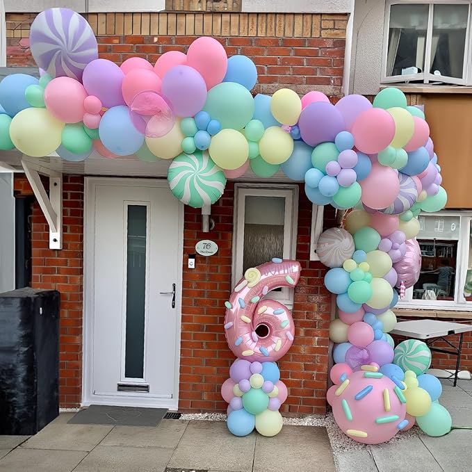 Pastel Balloons 12 Inch Macaron Pink Blue Green Purple Yellow Pastel Rainbow Latex Balloon with Colorful Confetti Party Balloons for Easter Birthday Baby Shower Bridal Wedding Party Decoration