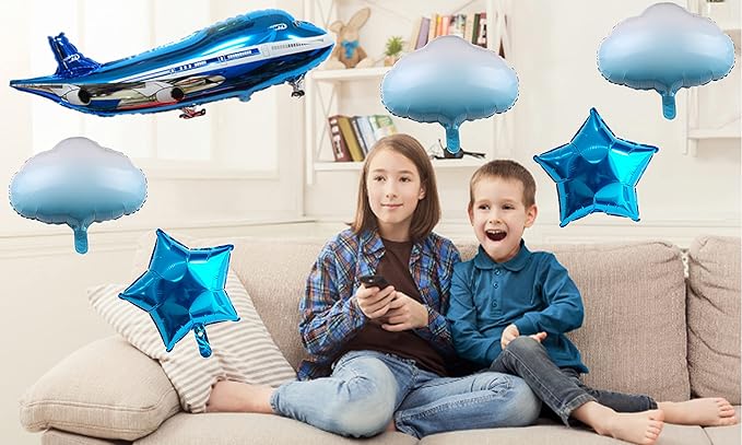31inch Large Airplane Blue Party Decoration Airplane Balloon Birthday Party Supplies (A plane)
