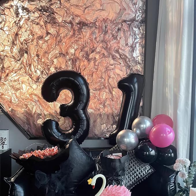 40 Inch Black Number 39 Digital Balloon,Jumbo Mylar Foil Helium Balloon for 39 Balloons for Birthday Party,Wedding Anniversary Party Decorations