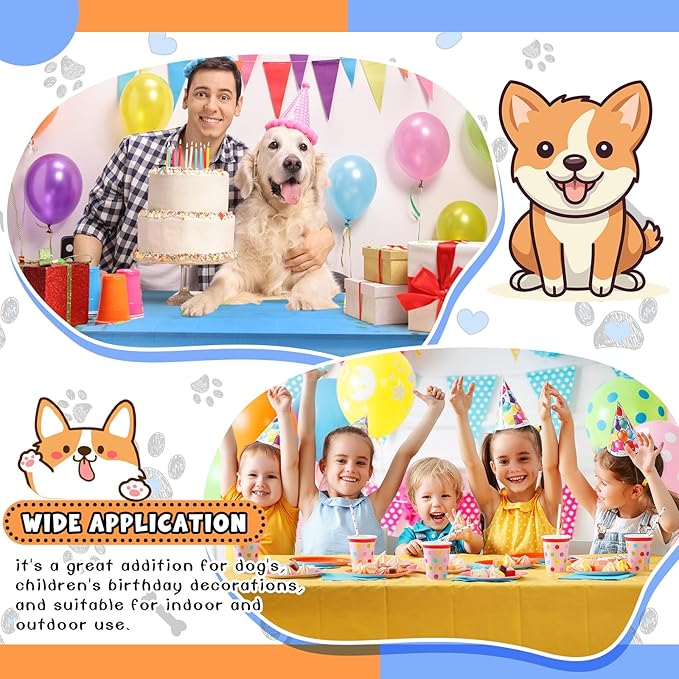 4 Pack Puppy Dog Pet Paw Print Plastic Tablecloth 54 x 108 Inches Red Blue Yellow Table Cover Paw Print Disposable Rectangle Table Cover for Pet Blue Dog Birthday Party Supplies
