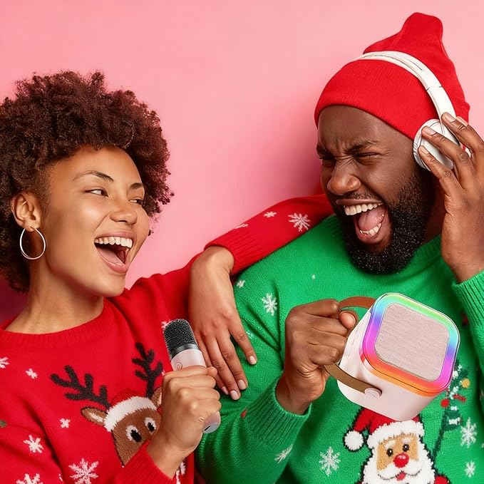 Mini Karaoke Machine for Kids Adults: Funny Christmas White Elephant Gifts Ideas