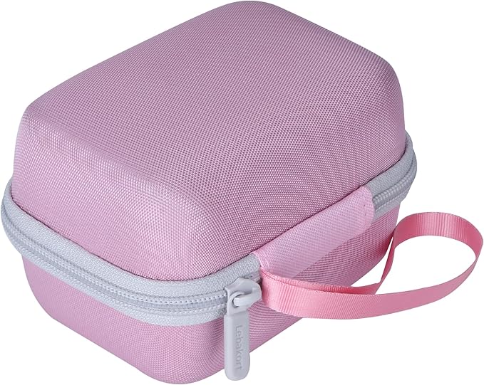 Hard Case Compatible with Yoto Mini Kids Audio Music Player Children Speaker Plays Audiobook Cards Radio (Pink + Off White Case)