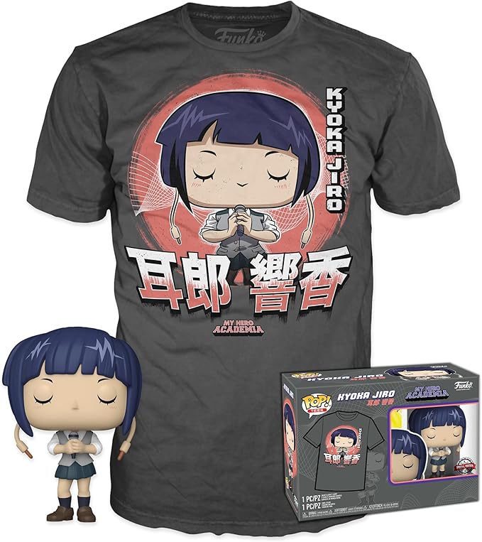 Funko Pop! & Tee: MHA – Jirou with Mic – Large – (L) – My Hero Academia – T-Shirt, T-Shirt Clothes Short Sleeve with Vinyl Figure Collectible – Gift Idea Toys for Adults Men