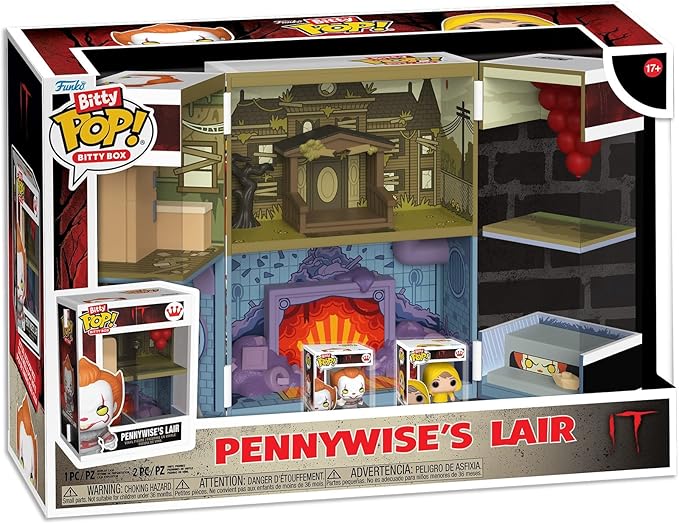 Funko Bitty Pop! Bitty Boxes: IT - Funhouse Playset with 2 0.9 Inch (2.2 Cm) Tiny Mini Figures - Collectable Display Case with Interior Scene and Storage - Gift Idea - Official Merchandise