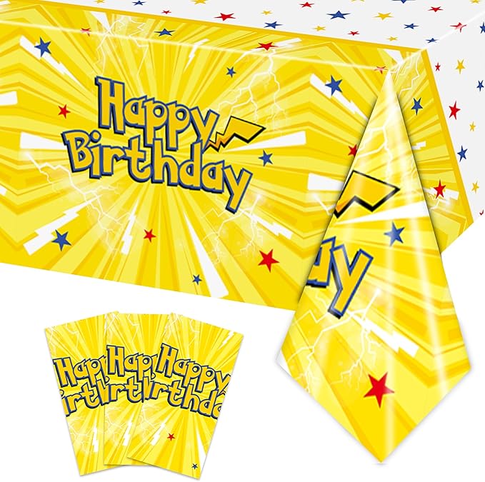 3Pcs Party Tablecloth for Cartoon Animation,Table Cover Party Supplies Decorations (54in x 108 x in)