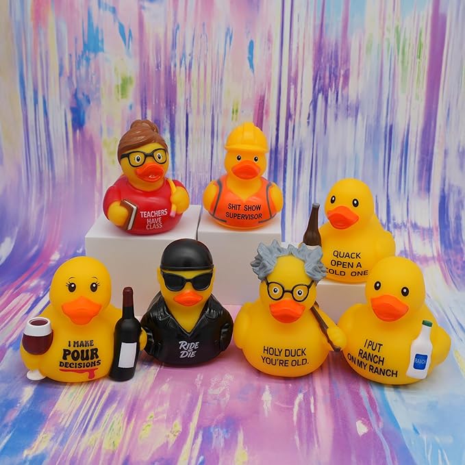 Funny Rubber Duck – Hilarious Decorative Duck for Bathroom, Desk, or Gag Gift – Quirky Collectible with Sarcastic Quote – Great Gift for Adults, Coworkers, or Friends-Pour Decisions