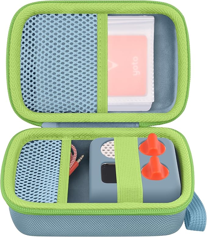 co2CREA Hard Case Compatible with Yoto Mini 2024 Edition Kids Audio Music Player Children Speaker Plays Audiobook Cards Radio and Card Holder Hold up to Yoto 36 Cards, Light Blue Case