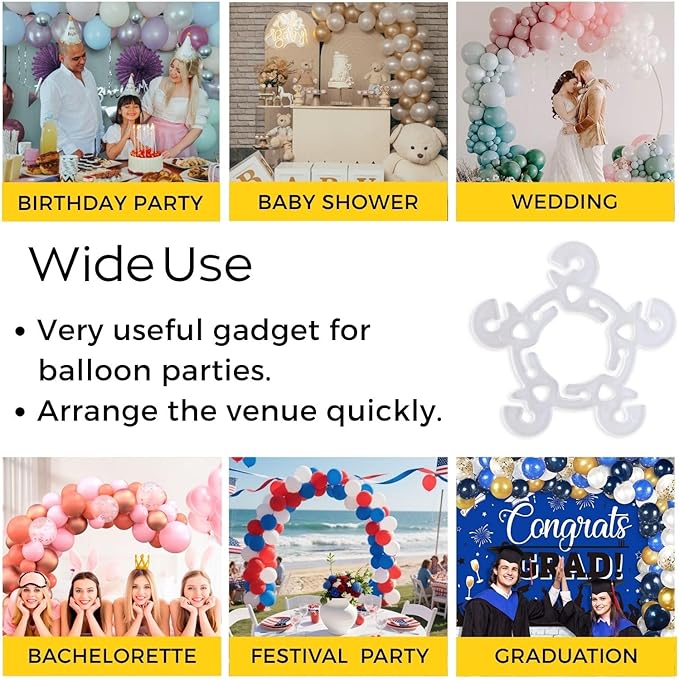Miliocry 60 PCS Balloon Clips, Balloon Arch Clips, Balloon Connectors Clip Holders for Decor Balloon Arch Column Stand Garland Birthday Wedding Baby Shower Party Decorations
