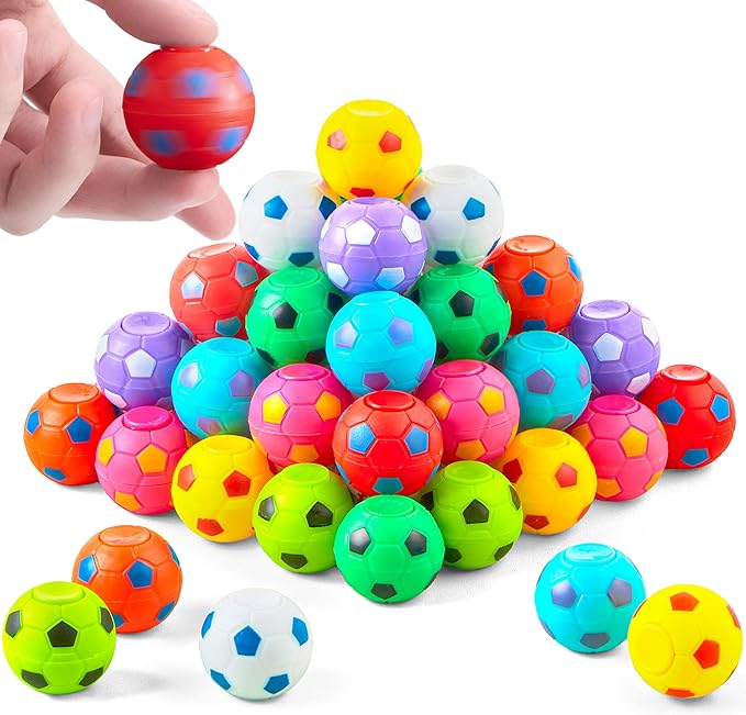 JOYIN 72 Pack Soccer Fidget Spinners for Kids, Soccer Party Favors, Fidget Toys Bulk, Stress Balls, Easter Egg Fillers Goodie Bag Stuffers for Birthday Party, Treasure Box for Classroom