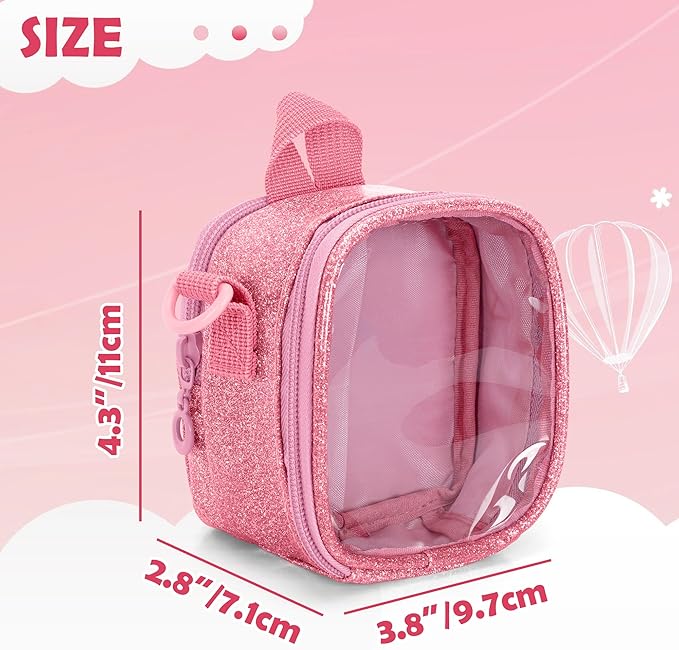 LoDrid Travel Carrying Case Compatible with Bitzee Interactive Toy Digital Pet, Storage Bag with Adjustable Shoulder Strap for Virtual Electronic Pets and Accessories, Pink, Bag Only