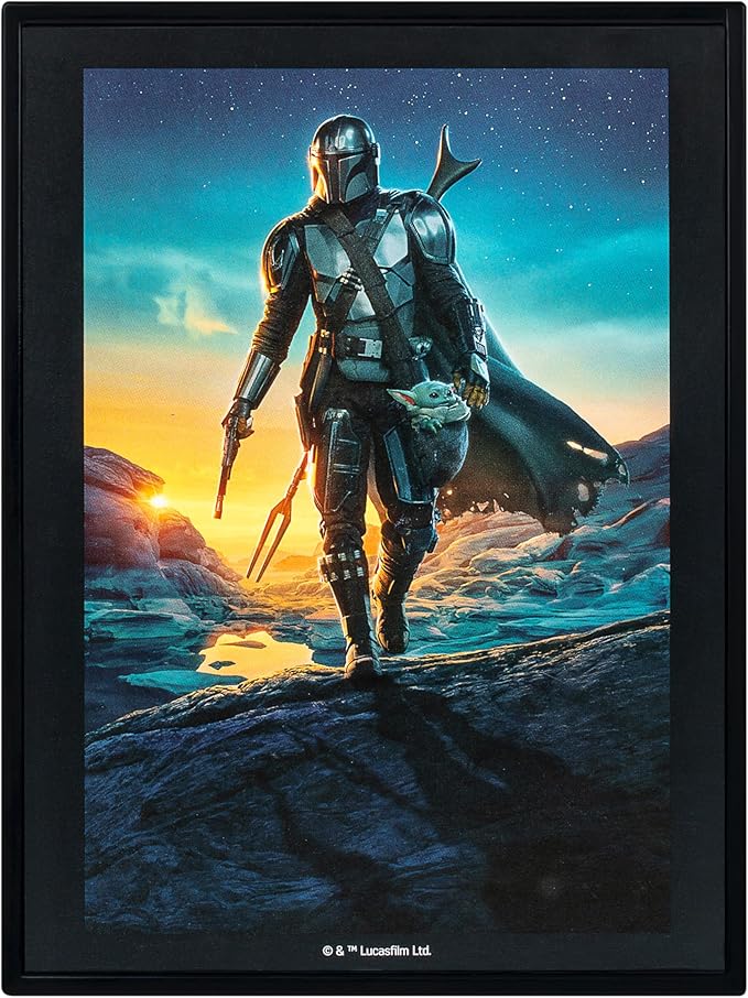 Fandrop - Star Wars: The Mandalorian™ - The Mandalorian & Grogu vs Dark Troopers, Displayable Diorama, Artifacts & Scene Marker to Enhance Collection, 4 Star Wars to Collect