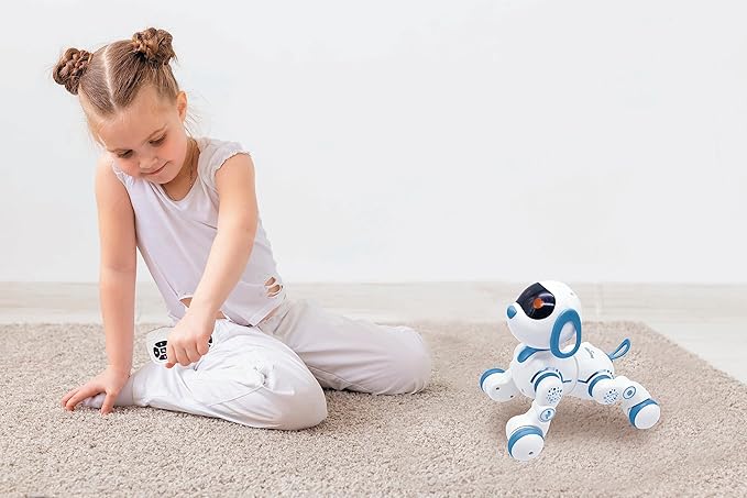Lexibook, Power Puppy® Jr, My Little Robot Dog, Robot Dog with Sounds, Music, Light Effects, Barks and Walks Like a Real Dog, Toy for Boys and Girls, PUP01