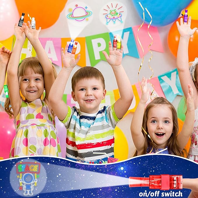 32 Pcs Finger Lights Space Theme Party Favors for Kids, Glow in the Dark Light Up Party Supplies Astronaut Toys Gifts Bulk for Kids 3 4 5 8 Boys Girls Birthday Goodie Bags Stuffers Classroom Prizes