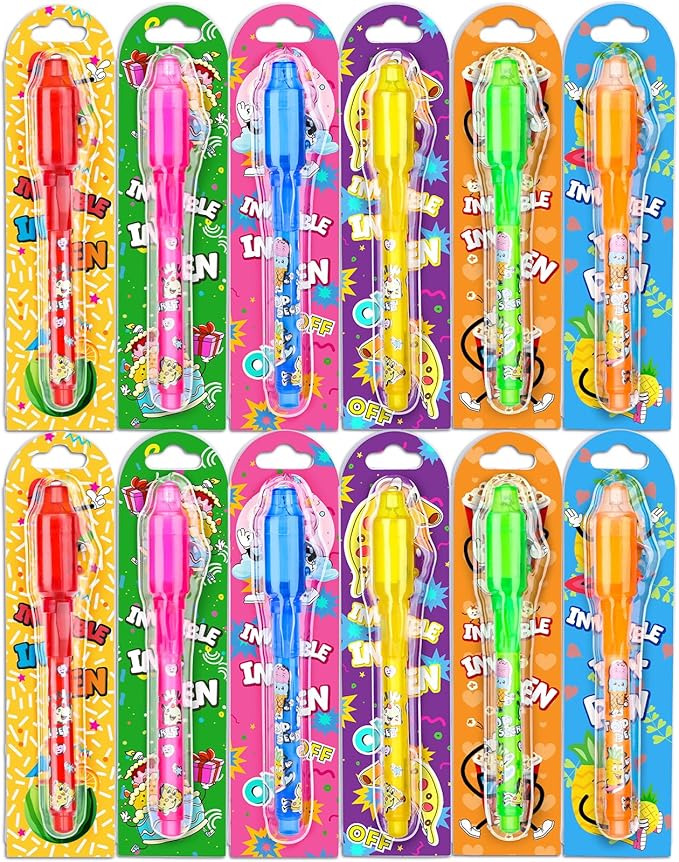 Joycover Invisible Ink Pen with UV Light for Kids, Party Favors for Kids 4-6 8-12, 12PCS Spy Pen Classroom Prizes School Supplies, Birthday Christmas Gift Toys Goody Bag Stuffers for Boys Girls