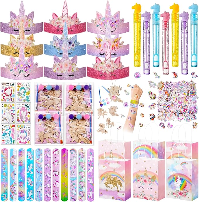 Vanblue Unicorn Party Favors Birthday Party Decorations Supplies for Girls,Goodie Bag Stuffers,Party Hats Princess Dress up Theme,Classroom Rewards Gifts Prizes Pinata Stuffers for Kids
