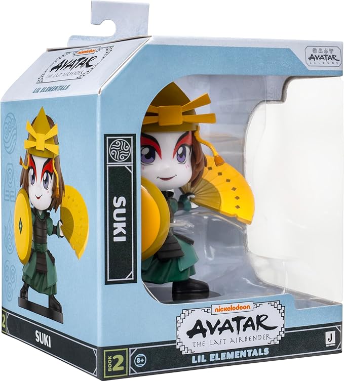 Jazwares Avatar: The Last Airbender Suki - 4-Inch Mini Figure in Kawaii Style in Dynamic Pose with Display Base