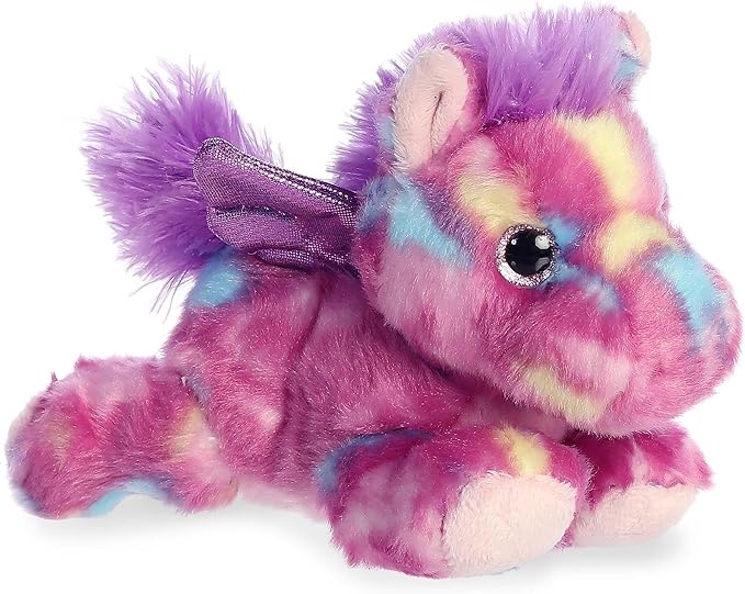 Aurora® Vibrant Bright Fancies™ Tutti Frutti Pegasus™ Stuffed Animal - Eye-Catching Fun - Delightful Cuddles - Purple 7.5 Inches