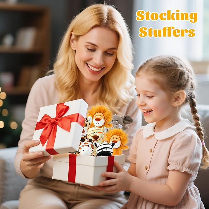 Small Stuffed Animals Bulk, 12 Pieces Cute Plushies, 6 Inch Mini Forest Animal Plush Toys, Treasure Box Toys for Classroom, Party Favors for Kids, Baby Shower Decorations