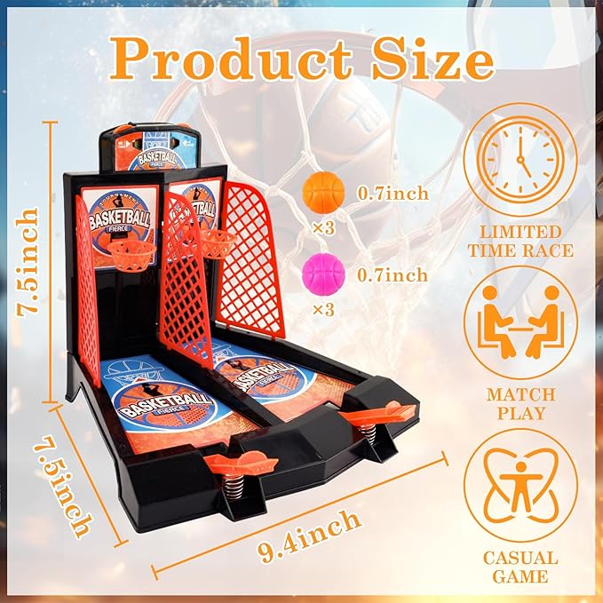Mini Tabletop Basketball Game Desktop Basketball Games Basketballs Shooting Games Toy Basketballs Arcade Game Table for Adults Kids Office Stress Relief Birthday Gifts