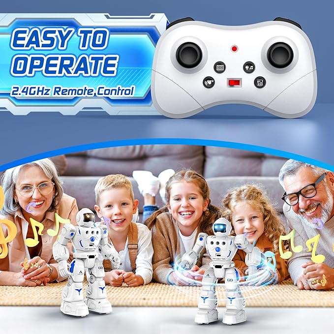 Robot Toys for Kids, Programmable Remote Control Robot with Walking, Sliding, Singing and Dancing, RC Gesture Sensing Control Smart Robots for Age 3-12 3-5 Kids Christmas Birthday