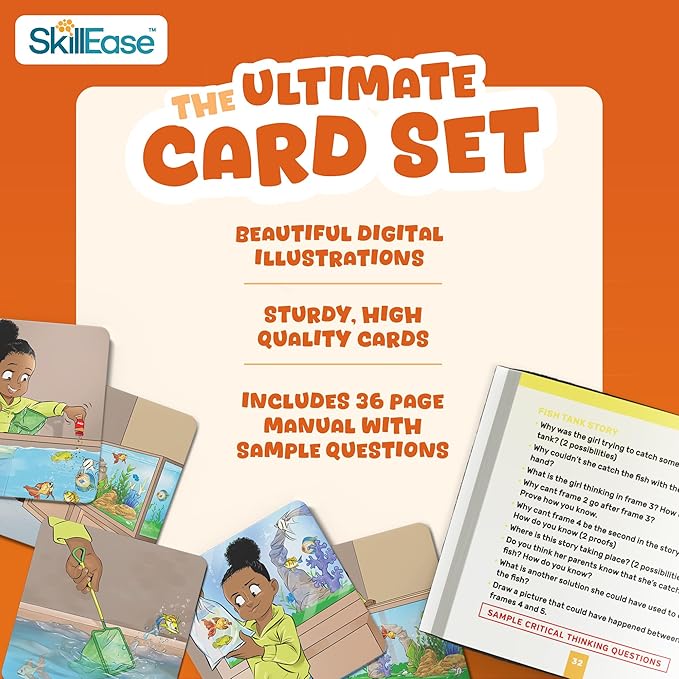 Story Cues 2 Skilled Sequencing Cards, Speech Therapy Materials, Social Skills Game, English Language Learners Games, Storytelling Cards, Sentence Building and Picture Cards