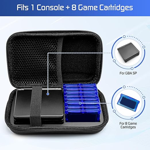 DPVPER Carrying Case for Gameboy Advance SP, Accessories for GBA SP, Hard Storage Portable Bag for GBA SP - Holds 8 Games
