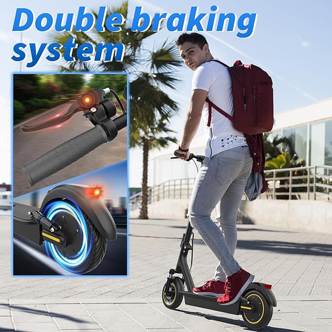 VOLPAM Electric Scooter, 350W/500W Powerful Motor, 8.5"/10" Solid Tires, 19/21Mph, 28/23/21/16 Miles Max Range, Dual Braking
