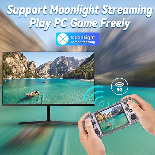 RG35XX H Retro Handheld Game Console Linux System 3.5''IPS Screen Built-in 64G TF Card with 3545+ Preinstalled Games RG 35XXH Portable Gaming Console RG35XXH Support 5G WiFi Bluetooth HDMI Purple