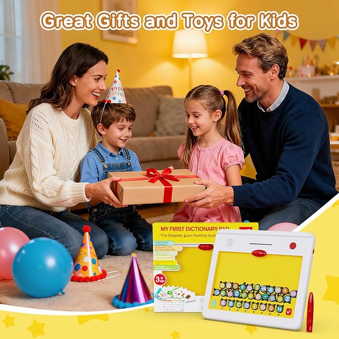 Electric Educational Learning Toys for Kids 3+, Magnetic Pen Reading Machine with Letters, Numbers, Symbols, Image Recognition for Toddlers, Preschool Learning Activities Toys for Boys Girls