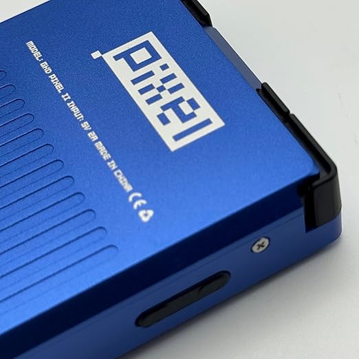 GKD Pixel 2 Metal Console 2.4-inch IPS Screen Aluminum Body Gaming Player Retro Pocket Mini Game Console Portable Handheld Come With 64GB TF Card (Blue)