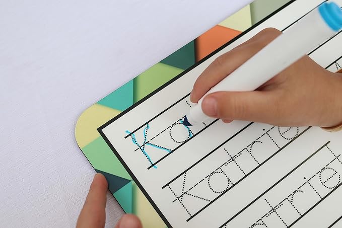 Personalized Name Trace Dry Erase Board, Reusable Custom Name Trace Board, Practice Trace Board, Handwriting Practice, Preschool Learning Education (9" x 12")