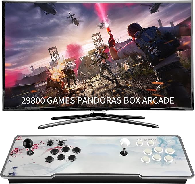 Pandora Box Arcade, 29800 Games in 1 Arcade Game Console, 1280x720 Full HD Retro Gaming Machine for PC & Projector & TV 2-4 Players 3D Games Favorite List Save/Search/Hide/Pause/Delete Game