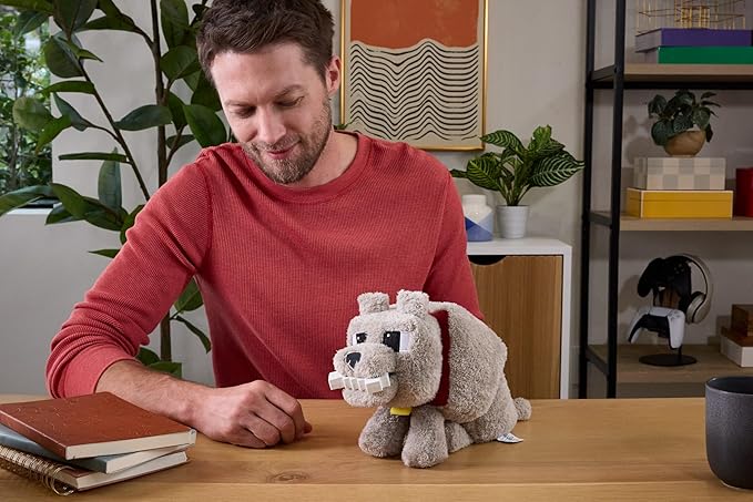 Mattel Minecraft Dennis The Wolf Plush Toy with Feeding Action & Sound, Food Mode Stuffed Animal Inspired by a Minecraft Movie (Amazon Exclusive)