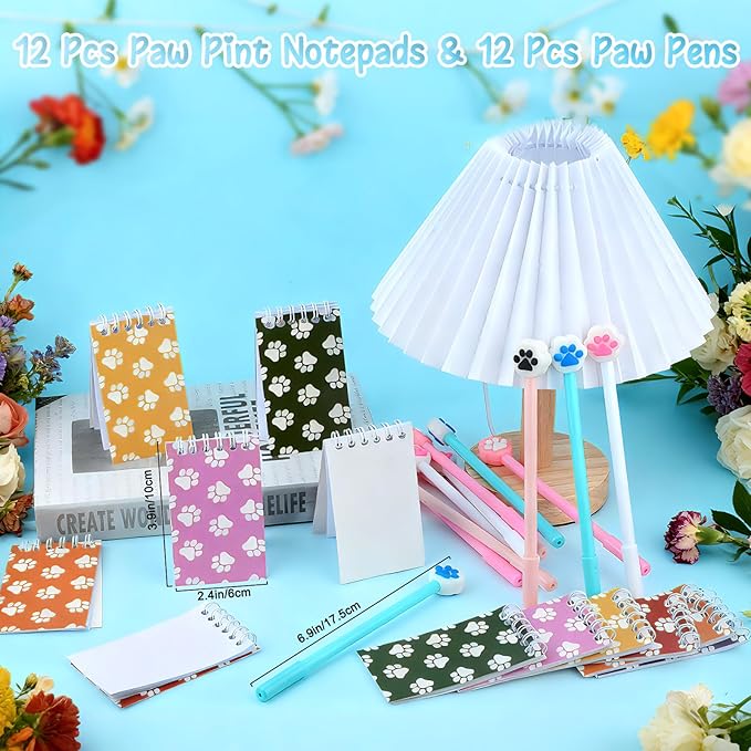 122 Pcs Paw Print Party Favors, Blue Puppy Theme Birthday Decorations for Girl with Orange Blue Dog Paw Goodie Bags Stuffers Stickers Mochi Squishy Toys Pen Mini Notebook, Easter Gifts for Kids