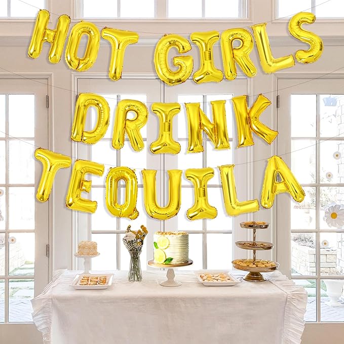 Martini Themed Party Decor Hot Girls Drink Tequila Balloon Banner Tacos and Tequila Party Decor Weenies and Tinis Bachelorette Decor for Fiesta & Mexican Bridal Shower Engagement Party