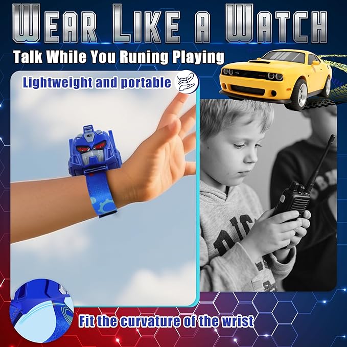 Vvinca Transform Toys Walkie Talkies for Kids 2 Pack - Toys 3-12 Year Old Boy Birthday Gift for Kids, Robots Walkie Talkies Adjustable Strap Voice-Changing Clear Sound Camping Outdoor Games