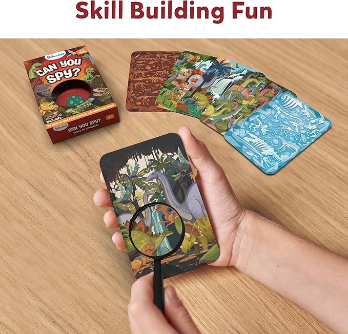 Skillmatics Party Favors (Pack of 15) - Can You Spy Dinosaurs Cards Set, Goodie Bag, Play Search & Find Educational Games, Gifts for Girls, Boys, Friends Ages 4, 5, 6, 7