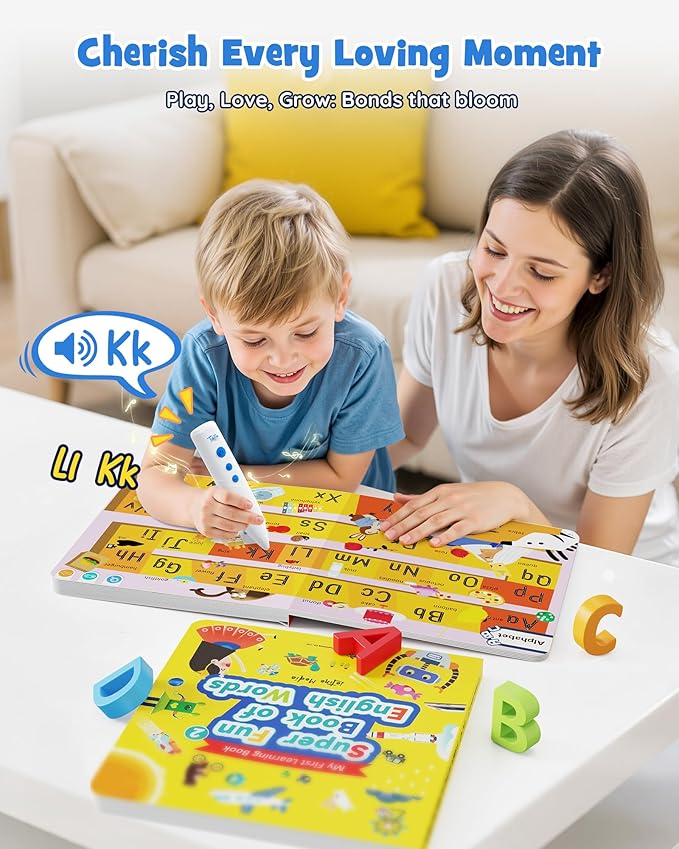 TEKFUN Learn to Read Sound Books with Talking Pen, Educational Autism Sensory Toys for Kids, 500+ Learning Activities, Toddler Birthday Gifts for Boys Girls Ages 1-6