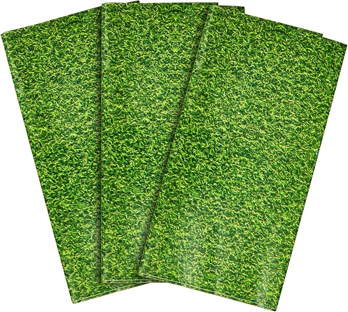 Sparkle and Bash Plastic Grass Tablecloth - Durable Cover for Golf Birthday Decorations - Wide Coverage for Golf Party Table Decoration - Easy-Clean Sports-Themed Tablecloths - 54 x 108 in - Pack of 3