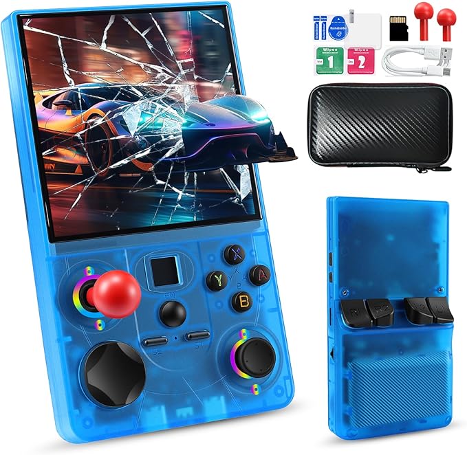 DC40V Retro Handheld Game Console - 4.0 Inch Retro Gaming Console with Preloaded 20,000+ Classic Games, Open Source Linux System, Built-in 64G TF Card, Portable Pocket Hand Held Video Game