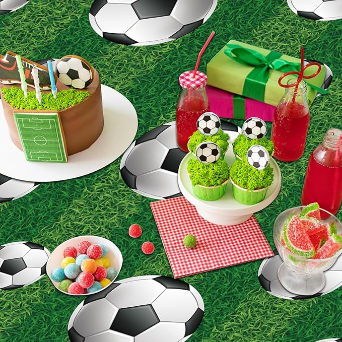 4 Pack Soccer Party Tablecloth Sports Tablecloth Sport Rectangular Plastic Table Cloth Sports Theme Party Table Covers Soccer Birthday Decorations Boys Sport Theme Birthday Supplies 86 x 51 Inch