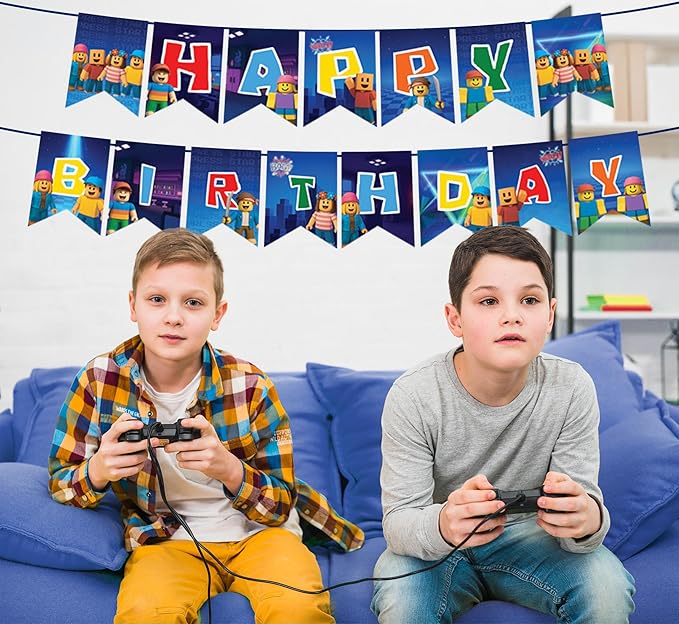 Video Game Birthday Decorations Happy Birthday Banner for Boys 10ft Pixel Backdrop Villager Gaming Birthday Party Decorations Video Game Backdrop for Kids Miner Boys Bdy Party Decorations