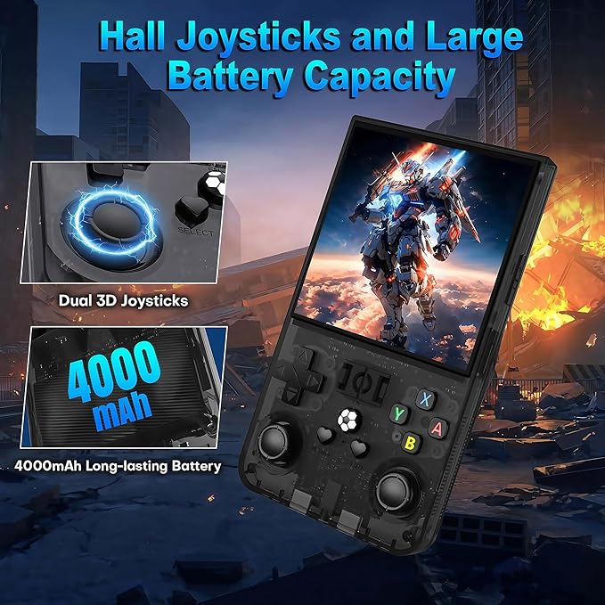R36MAX Retro Handheld Game Console with Gift Card & Premium Bag, 4.0 Inch IPS Screen, 21,000+ Classic Game, Portable Linux System, 4000mAh Battery Retro Gaming Console (Black Set)