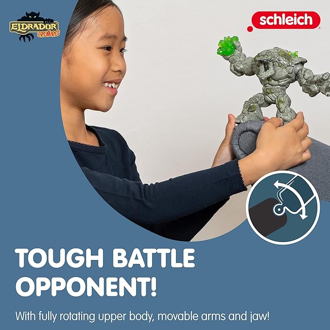 Schleich Eldrador Creatures - 8" Stone Monster Toy with Crystal Set - Cool Movable Monster Action Figure for Boys and Girls - Fantasy Giant Rock Beast Figurine - Fun Scary Toys - Kids Ages 7+ | 70141
