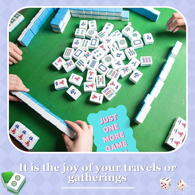 Soulchen 4 Pcs Mahjong Tile Mixer Shufflers for Mixing and Shuffling Tiles Plastic Mahjong Accessories Gifts for Lovers Games Decorative Printed Design (Light-Colored Style)