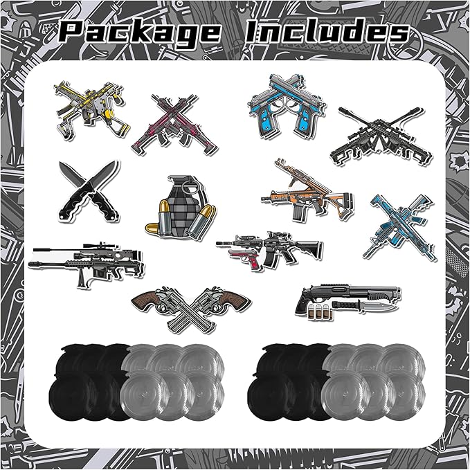 24 Pack Gun Hanging Swirls Gun Spirals Gun Hanging Decorations Ceiling Decor for Gun Pistol Birthday Party Decorations Gun Party Supplies