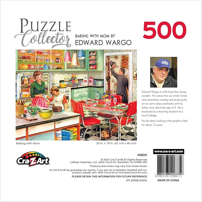 RoseArt - Puzzle Collector - Baking with Mom - 500 Piece Jigsaw Puzzle for Adults