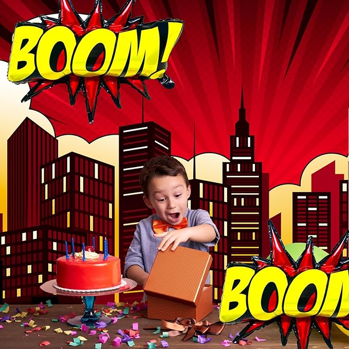 4Pcs Superhero Balloons for Superhero Birthday Party Decorations,Hero Balloons for Kids Birthday Party Supplies