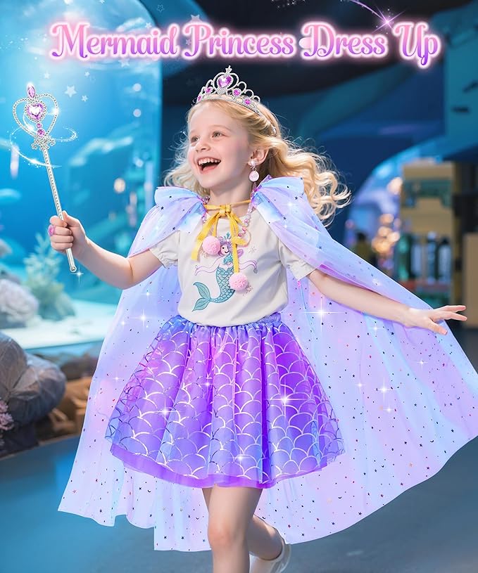 Princess Dress Up Toys Jewelry Boutique, Girls Dress Up Shoes Role Play Gifts, Pretend Play Clothes Accessories With Princess Mermaid Theme Costumes Birthday Party Favors For Little Girls Aged 3 4 5 6
