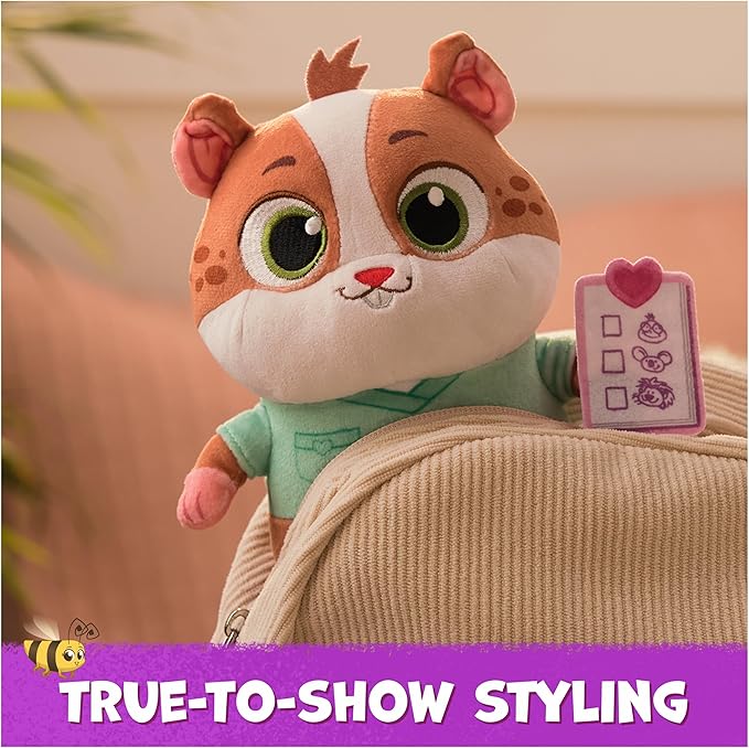 Vida The Vet, Popcorn Plush Toy, 7-Inch Tall Stuffed Animals with Super-Soft Fur, Kids Toys for Girls & Boys Ages 3 and up